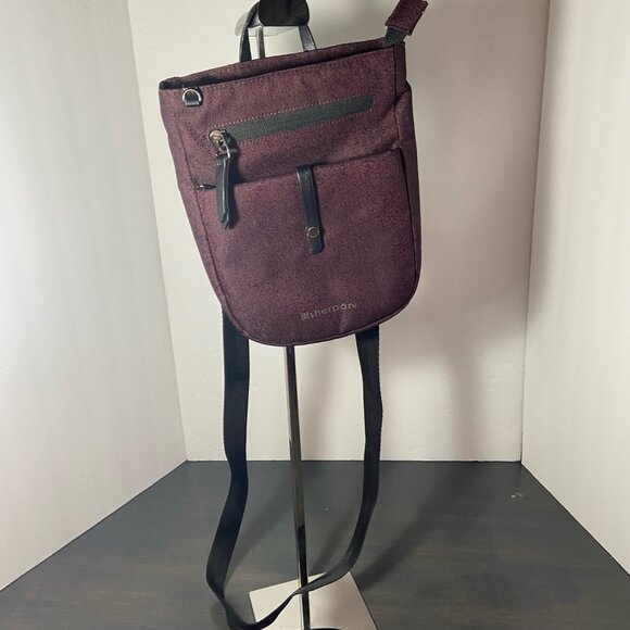 Sherpani Textured Crossbody Shoulder Bag – Burgundy/Wine – Lightweight & Stylish - Picture 2 of 8